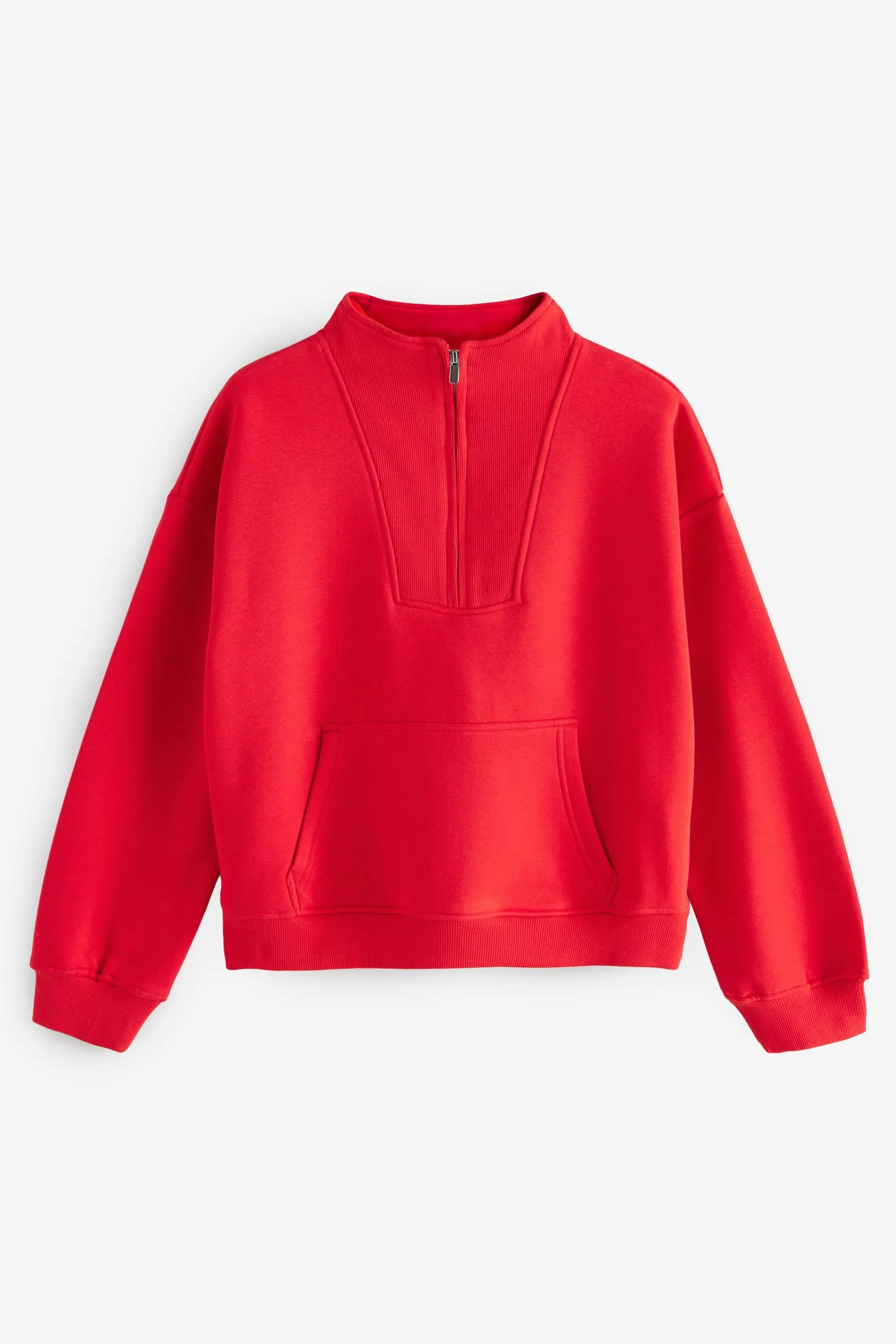 Soft Heavyweight Funnel Zip Neck Sweatshirt    