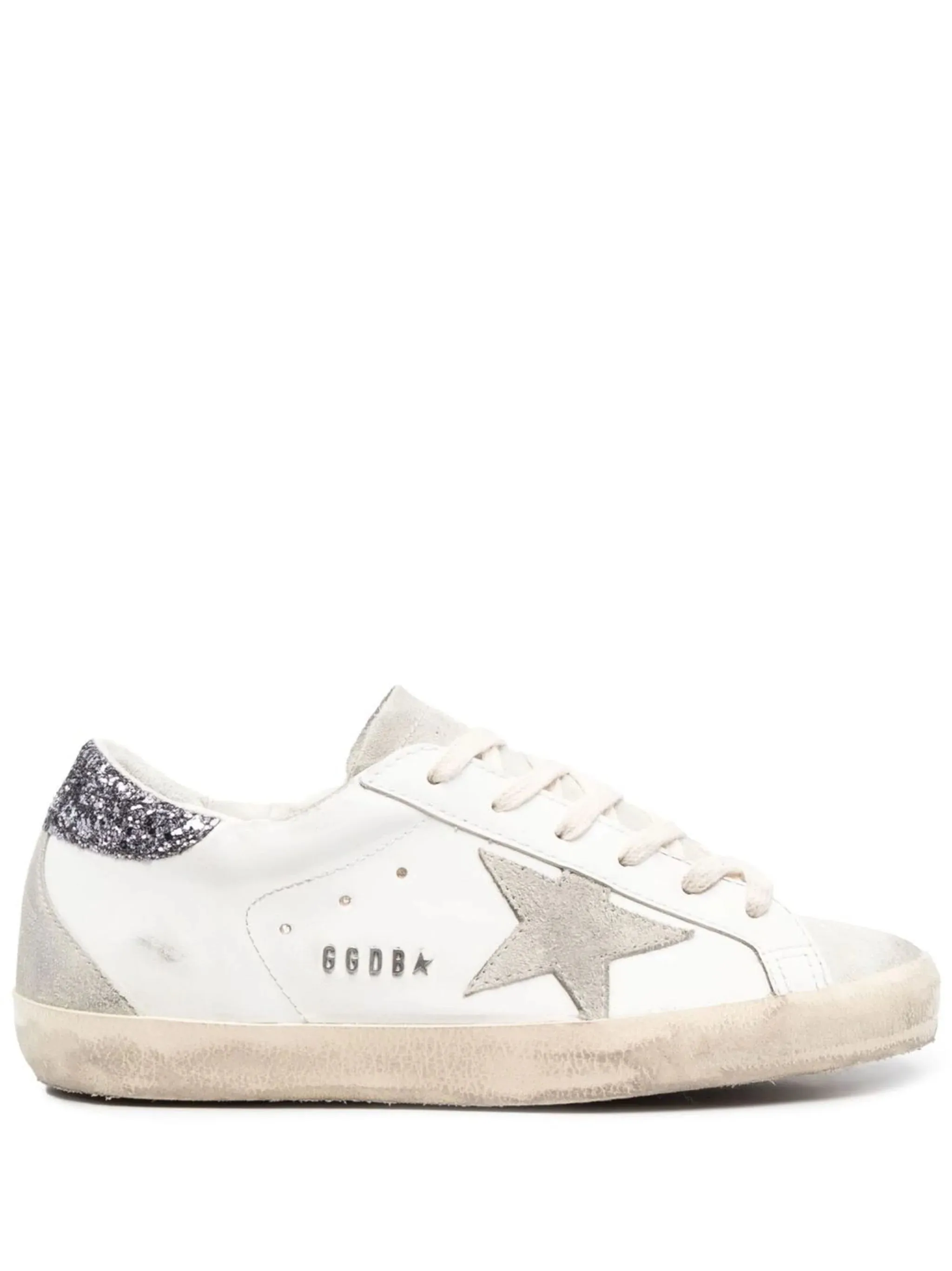Super-Star con stella grigia e talloncino in glitter grigio scuro