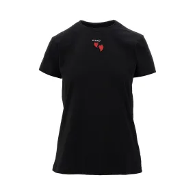 T-shirt con cuori in perline