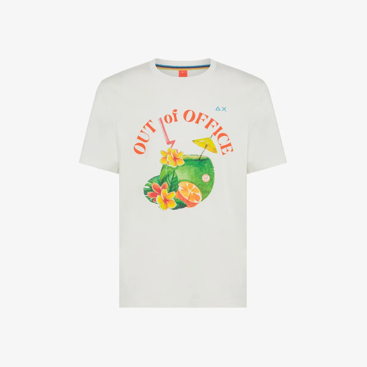 T-SHIRT FANCY PRINT BEACH S/S BIANCO PANNA