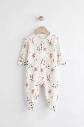 Two Way Zip Fleece Lined Baby Sleepsuit    