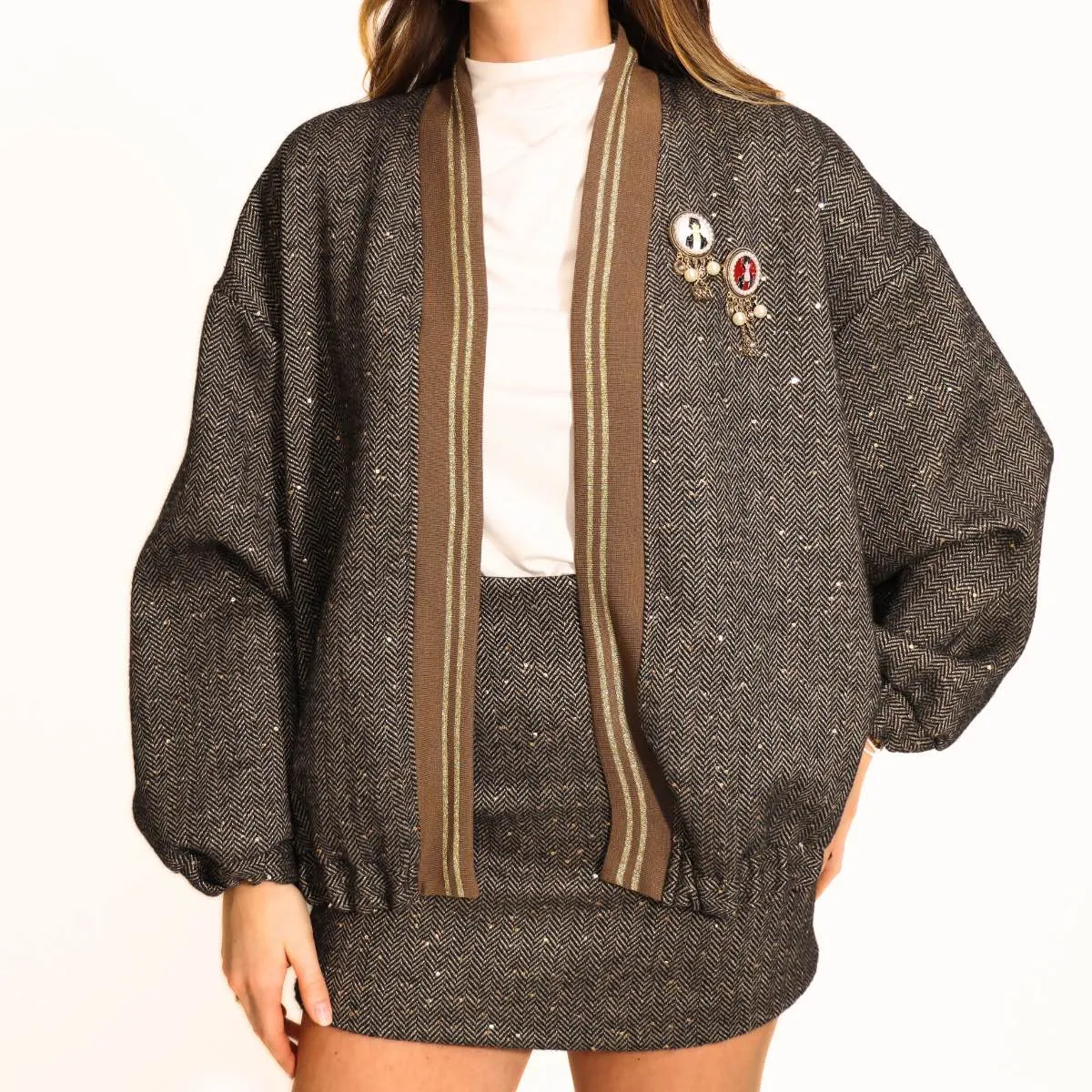 VICOLO BOMBER TS1158 SPINA PESCE MARRONE  