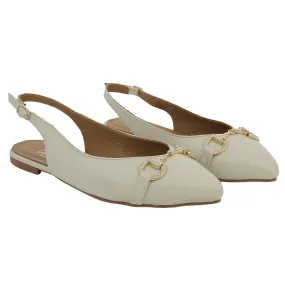 Wave  Sandalo a punta beige con slingback 