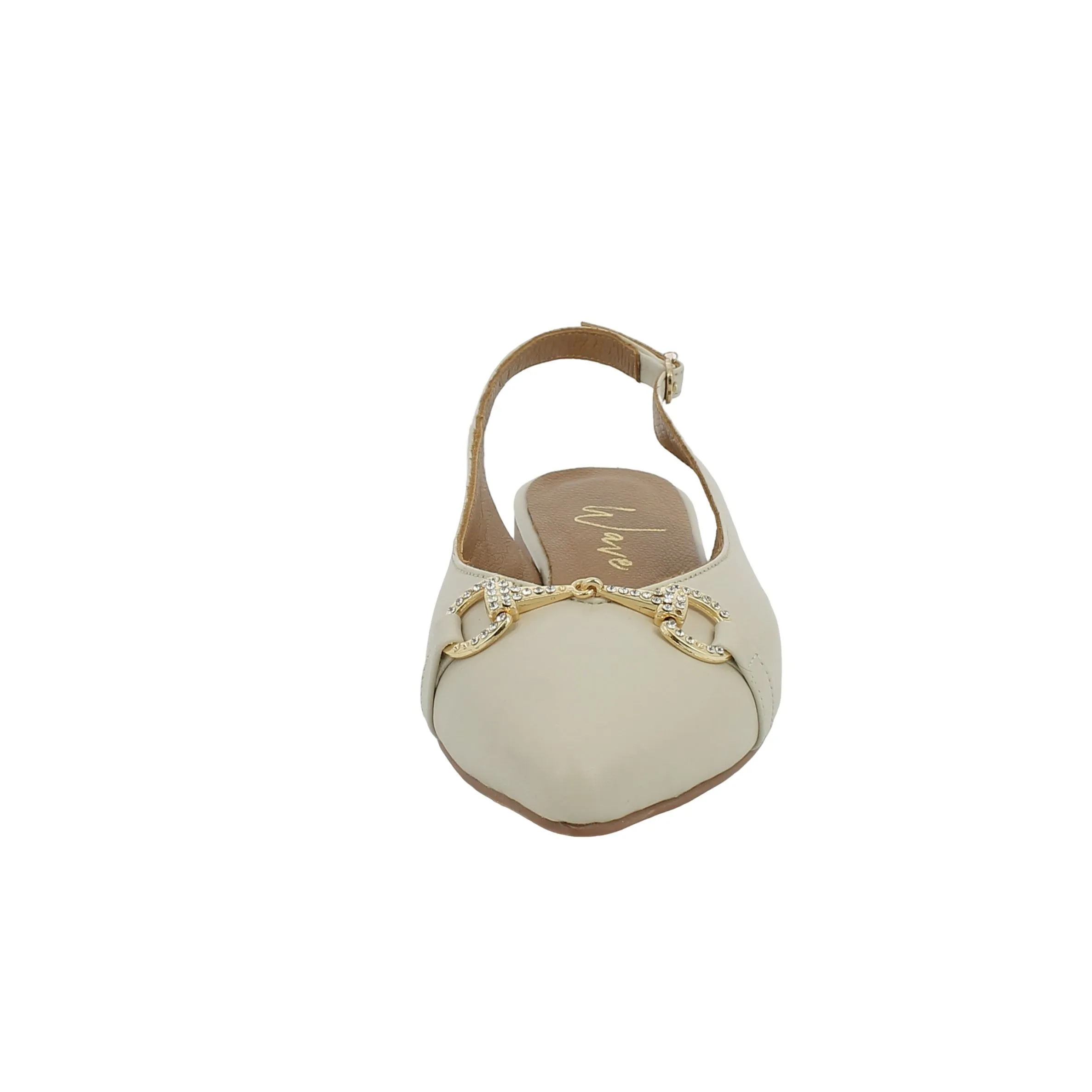 Wave  Sandalo a punta beige con slingback 